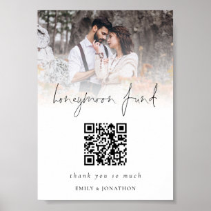 Poster Photo Overlay Qr Code Honeymoon Fund Mariage