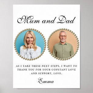 Poster Photo Parents de la mariée Cadeau cadeau Merci