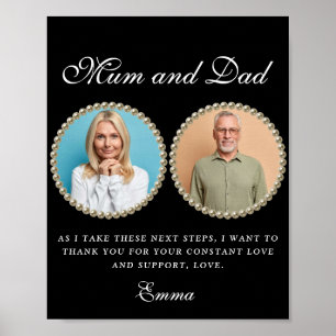 Poster Photo Parents de la mariée Cadeau Merci Cadeau Pos