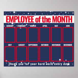 Poster Photo patriotique USA employé du mois affichage