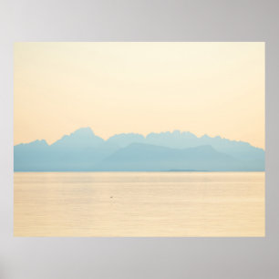 POSTER PHOTO PAYSAGE D'UNE MONTAGNE ET DU CORPS D'EAU
