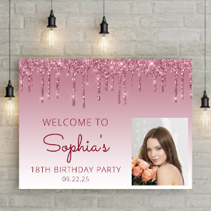Poster Photo personnalisé Bienvenue pour 18 ans Burgundy