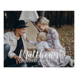 Poster Photo personnalisée avec nom de famille et année d