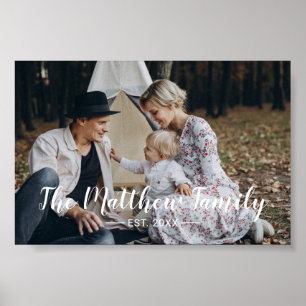 Poster Photo personnalisée avec nom de famille et année d