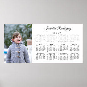 Poster Photo personnalisée et nom Calendrier 2024