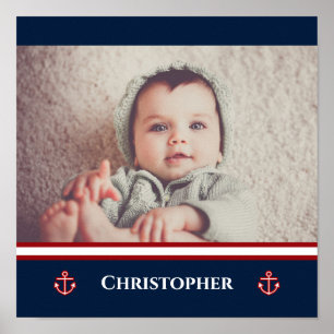 Poster Photo Personnalisée Marine Marine Bleu Rouge Blanc