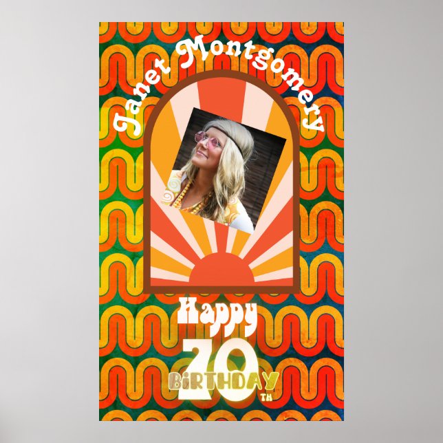 Poster Photo Psychédélique Retro 60 70e anniversaire (Devant)