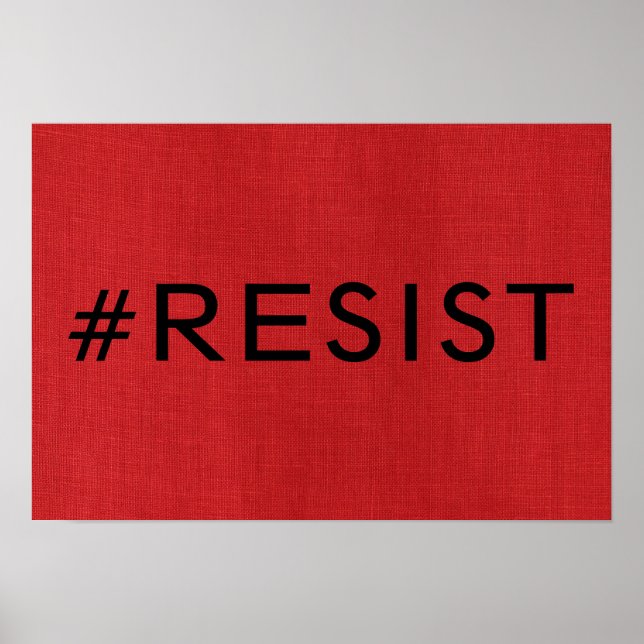 Poster photo #Resist on Red Linen Texture (Devant)