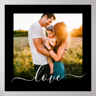 Poster Photo Template Love Text Black