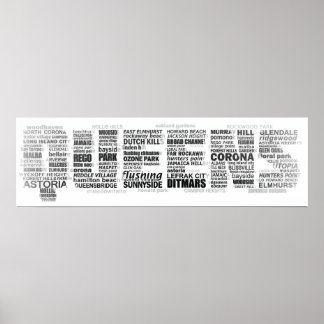 Poster Photo typographique du Queens New York