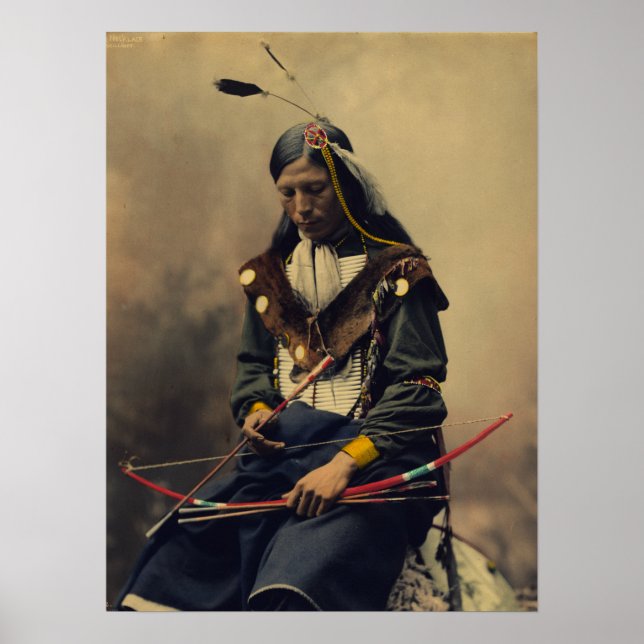 Poster Photo vintage de Cherokee Man with Bow (Devant)