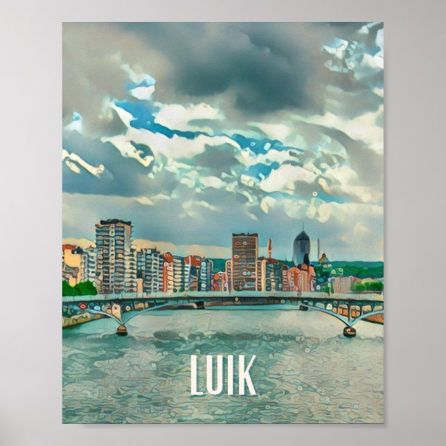 Poster Photo Vintage de Luik Belgique (Devant)