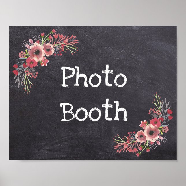 Poster Photobooth de mariage avec panneau de craie (Devant)