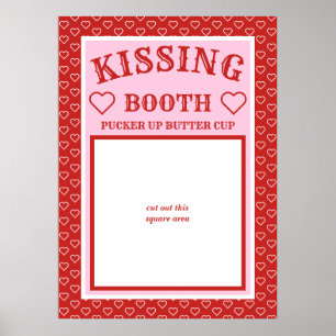 Poster Photobooth de stand de baisers pour fête