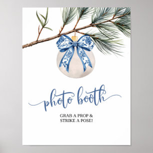 Poster Photobooth Mariage Chinoiserie Bleu Hiver