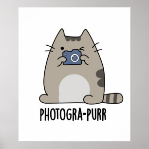 Poster Photograh-purr Funny Chat Photographe Pun