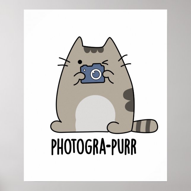 Poster Photograh-purr Funny Chat Photographe Pun (Devant)