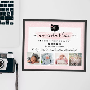 Poster Photographe minimaliste Cute Camera Logo Marketing