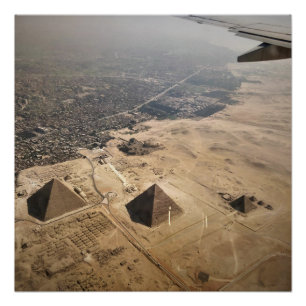 Poster photographie aérienne des pyramides d'Egypte