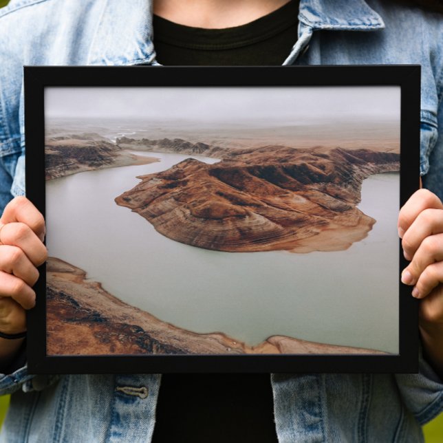 Poster Photographie de canyon et de drone de rivière. Fal (Créateur téléchargé)