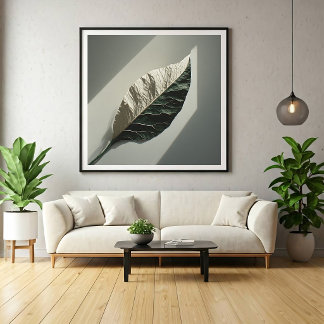 Poster Photographie de feuille tropicale Lumière Ombre