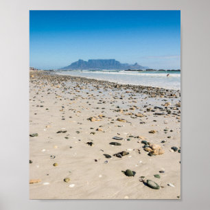 Poster Photographie de la plage du Cap et de la montagne 