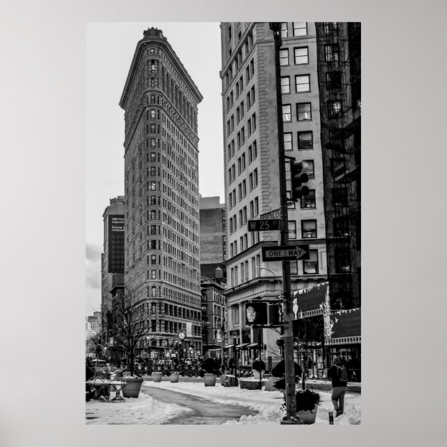 Poster Photographie de l'immeuble Black & White Flatiron (Devant)