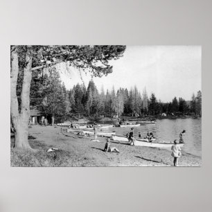 Poster Photographie de nageurs de plage de lac diamond,