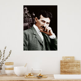 Poster Photographie de Nikola Tesla à l'âge de 40 ans