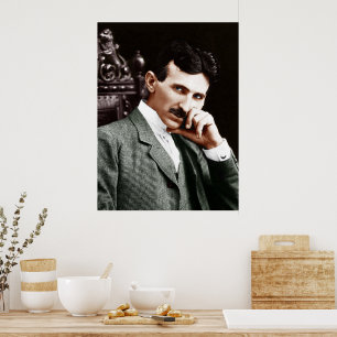 Poster Photographie de Nikola Tesla à l'âge de 40 ans