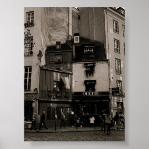 Poster photographie de rue en noir et blanc à paris