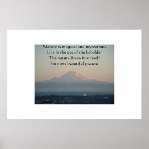 Poster Photographie du mont Rainier avec un poème