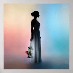 Poster Photographie du studio de mode art d'une belle fem