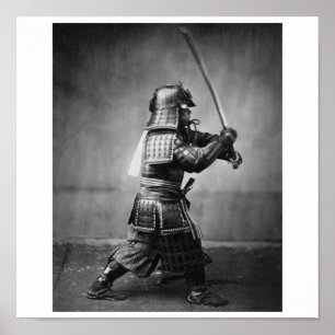 Poster Photographie d'un samouraï C. 1860