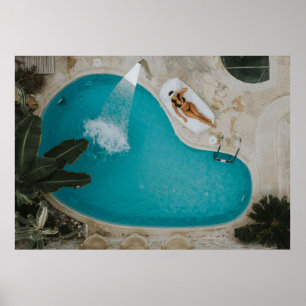 Poster Photographie en angle supérieur de la piscine exté