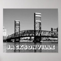 Photographie en noir et blanc du pont de Jacksonvi