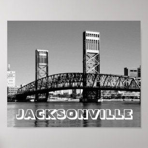 Poster Photographie en noir et blanc du pont de Jacksonvi