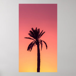 Poster Photographie en silhouette de palmier