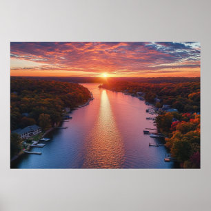 Poster Photographie époustouflante du coucher de soleil s
