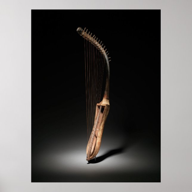 Poster Photographie historique de la harpe à arc égyptien (Devant)