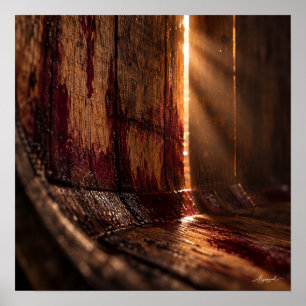 Poster Photographie macro de lumière de tonneau de vin de
