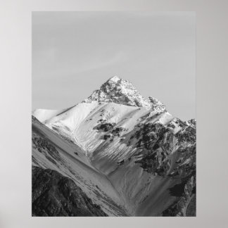 Poster Photographie noir et blanc de montagne