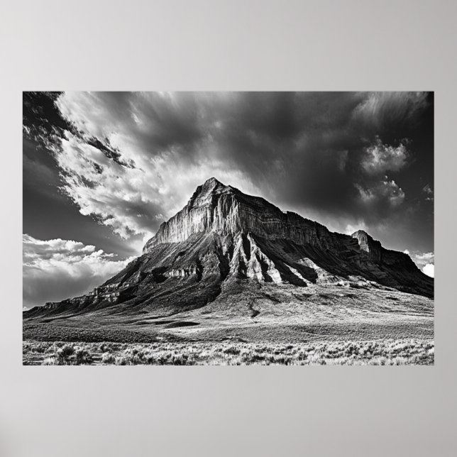 Poster Photographie noir et blanc de Sleeping Ute Mountai (Devant)
