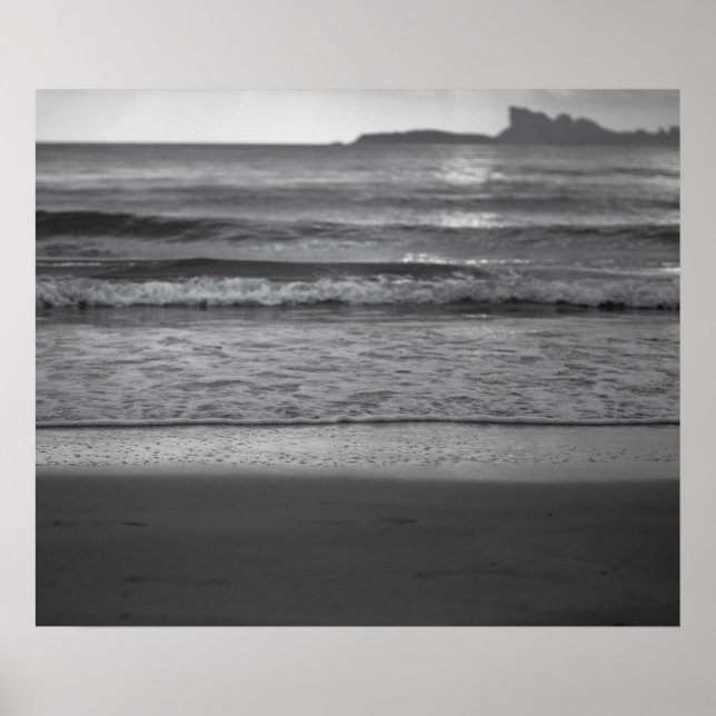 Poster Photographie noir et blanc marine - plage Paysage  (Devant)