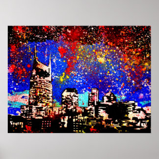 Poster Photographie pop art moderne "Music City"