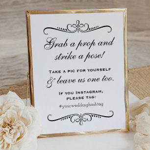 Poster Photomaton Mariage Fleuris Vintage