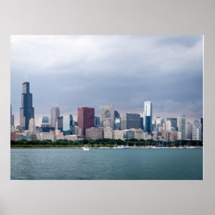 Poster Photos de Chicago Skyline à couper le souffle