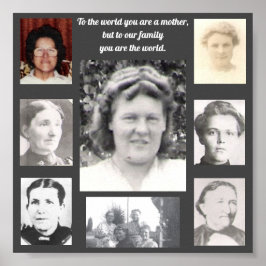 Poster Photos de Citation de Mères Collage Gris Cadre Pos