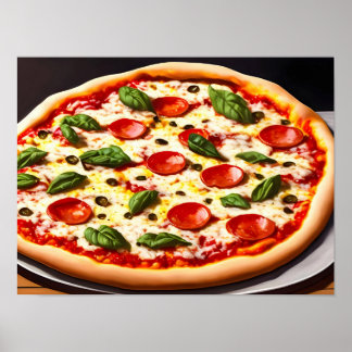 Poster Photos de gros plan de pizza