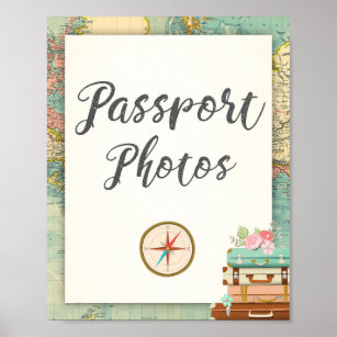 Poster Photos de passeport Voyage Aventure Fête des marié